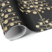 Goudkerstbomen met sierbloemen cadeaupapier (Rol Hoek)