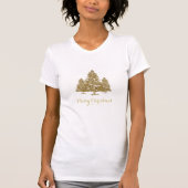 Goudkerstbomen T-shirt voor dames (Voorkant)