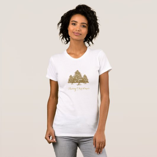 Goudkerstbomen T-shirt voor dames (Voorkant volledig)
