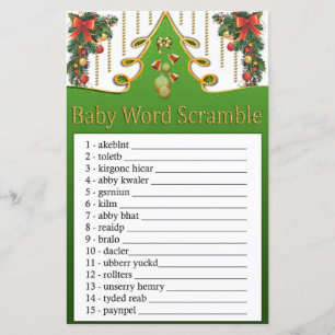 Goudkerstboom Baby word scramble game