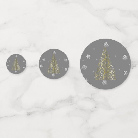 Goudkerstboom en Snowflakes Tafel-Confetti Confetti (Achterkanten)