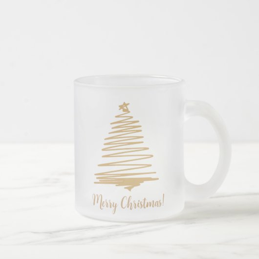 Goudkerstboom Matglas Koffiemok (Rechts)