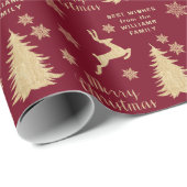 Goudkerstboomrenrendierbaars op maat cadeaupapier (Rol Hoek)