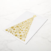 Goudkerstboomsneeuwfeest nodigt echt uit folie uitnodiging (Gedraaid)