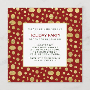 Goudkerstfeest uitnodiging op rood