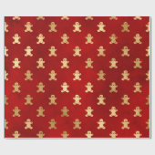 Goudkerstontbijtman op rood cadeaupapier (Vlak)