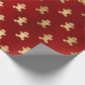 Goudkerstontbijtman op rood cadeaupapier (Hoek)