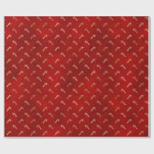 Goudkerstsnoerrietjes op rood cadeaupapier (Vlak)