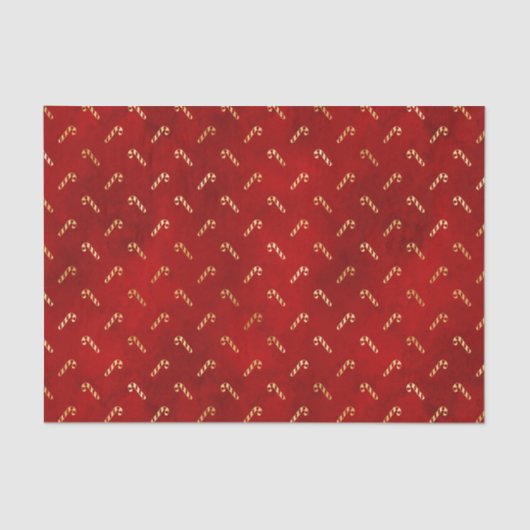 Goudkerstsnoerrietjes op rood tissuepapier (Voorkant)