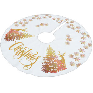 Goudkersttassen en sneeuwvlokken kerstboom rok