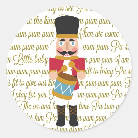 Goudkersttentromboemjongen Ronde Sticker (Voorkant)