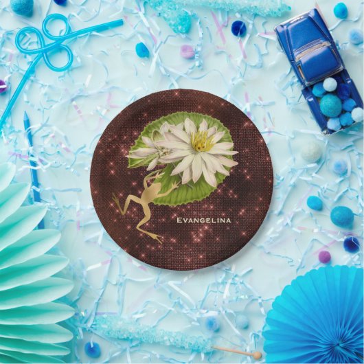  goudkikker Lily Pad Floral Papieren Bordje (Feest)