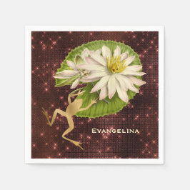  goudkikker Lily Pad Floral Servet