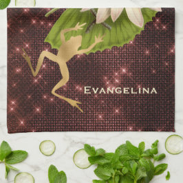  goudkikker Lily Pad Floral  Theedoek