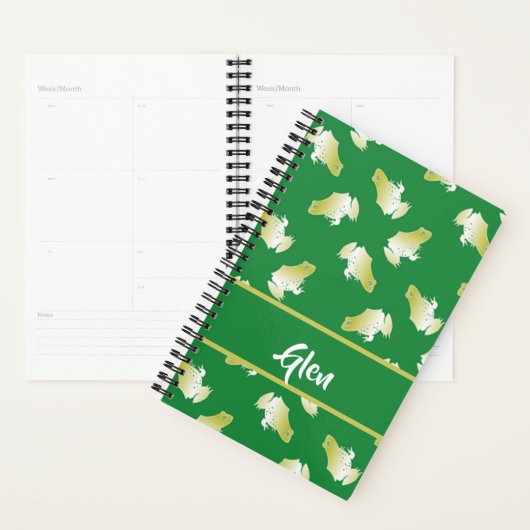 Goudkikkers op groen planner (Display)
