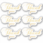 Goudklassieker bedankt. Elegant typografie bruilof Sticker (Voorkant)