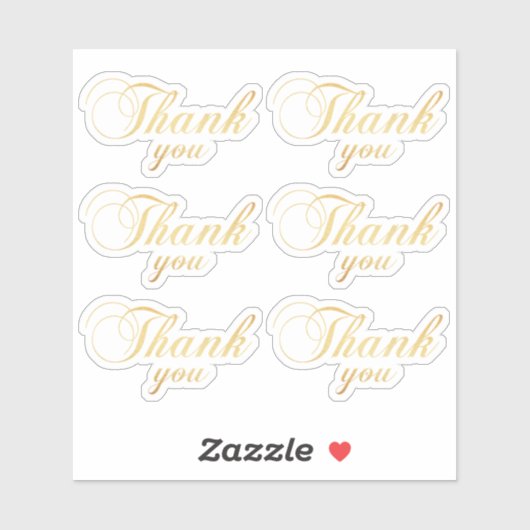 Goudklassieker bedankt. Elegant typografie bruilof Sticker (Vel)