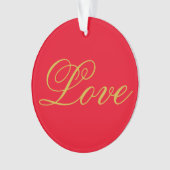 Goudkleur Schrift Rood Liefde Bruiloft Calligrafie Ornament (voorkant)