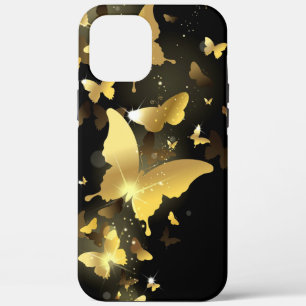 goudkleur vlinder, achtergrond, ontwerp, glinstere Case-Mate iPhone case