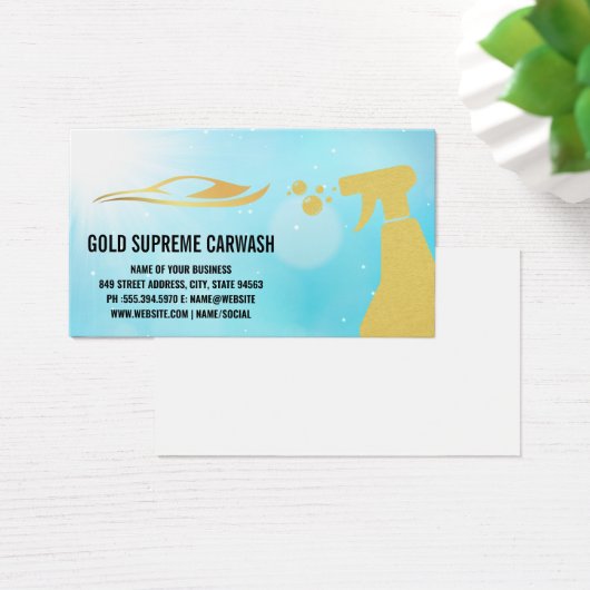 Goudkleurig Auto Logo en spuitbus Visitekaartje (Bureau)