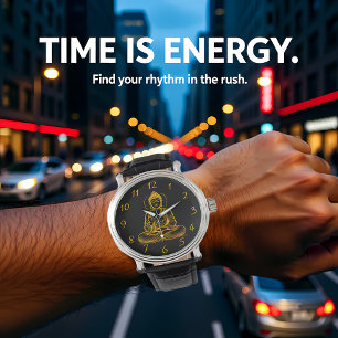 Goudkleurig Boeddhabeeld straalt rust uit Horloge