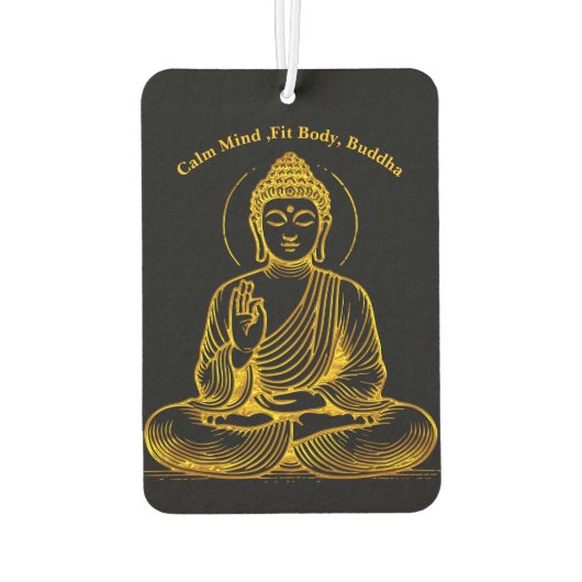 Goudkleurig Boeddhabeeld straalt rust uit Luchtverfrisser (Achterkant)