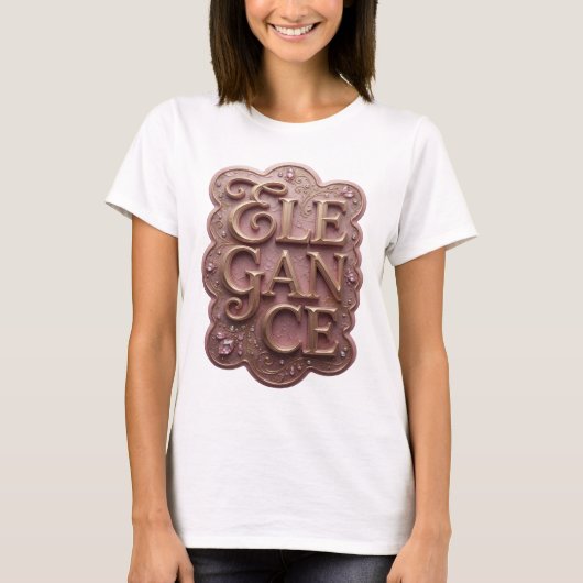 Goudkleurig ELEGANCE-ontwerp dat opvalt T-shirt (Voorkant)