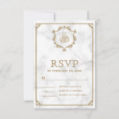  goudkleurig marmer Islamic Weddenschap RSVP Kaartje (Voorkant)