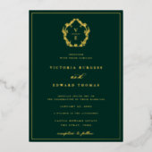 goudkleurig monogram bruiloft Foto Folie Uitnodiging (Voorkant)