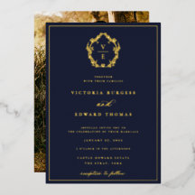  goudkleurig monogram bruiloft Foto