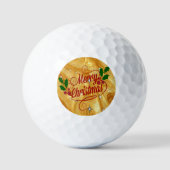 Goudkleurig, Prettig kerstfeest, Golfballen (Voorkant)