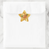 Goudkleurig, Prettig kerstfeest, Ster Sticker (Tas)