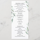 Goudkleurig Rustiek Eucalyptus Trouwprogramma Programmakaart (Achterkant)