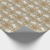 Goudkleurig Sierlijk Wit Bloemen Inpakpapier (Hoek)