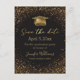 goudkleurig zwart afstuderen met uitzondering van  aankondigingskaart