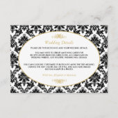  goudkleurig, zwart en wit huwelijk — details informatiekaartje (Voorkant)