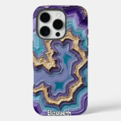 goudkleurige Abstracte geode Case-Mate iPhone Case (Achterkant)