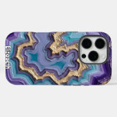 goudkleurige Abstracte geode Case-Mate iPhone Case (Achterkant (horizontaal))