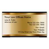 Goudkleurige achtergrond advocaat magnetisch visitekaartje (Voorkant)
