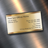 Goudkleurige achtergrond advocaat magnetisch visitekaartje