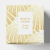 Goudkleurige Art Deco Design Bruiloft Bedankdoosjes (Bovenkant)