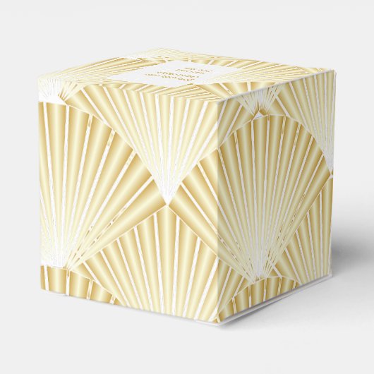 Goudkleurige Art Deco Design Bruiloft Bedankdoosjes (Achterkant)