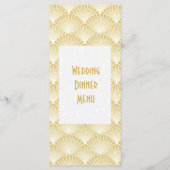 Goudkleurige Art Deco Design Bruiloft Diner Menu (Voorkant)