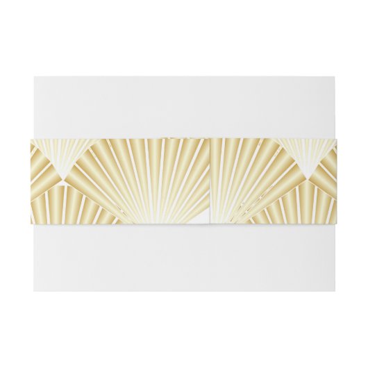Goudkleurige Art Deco Design Bruiloft Uitnodigingen Wikkel (Achterkant Voorbeeld)