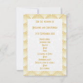 Goudkleurige Art Deco Design Trouwprogramma Kaart (Achterkant)