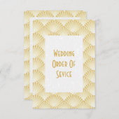 Goudkleurige Art Deco Design Trouwprogramma Kaart (Voorkant / Achterkant)