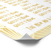 Goudkleurige Art Deco Design Trouwzitting Poster (Hoek)