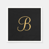 Goudkleurige B op zwart Servet (Voorkant)