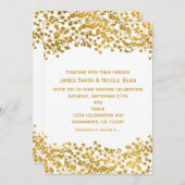 Goudkleurige baby's adem witte elegante uitnodigin kaart (Voorkant / Achterkant)