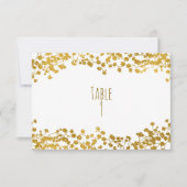 Goudkleurige Baby's Breath Witte Elegante Tafel Nu Kaart (Voorkant)